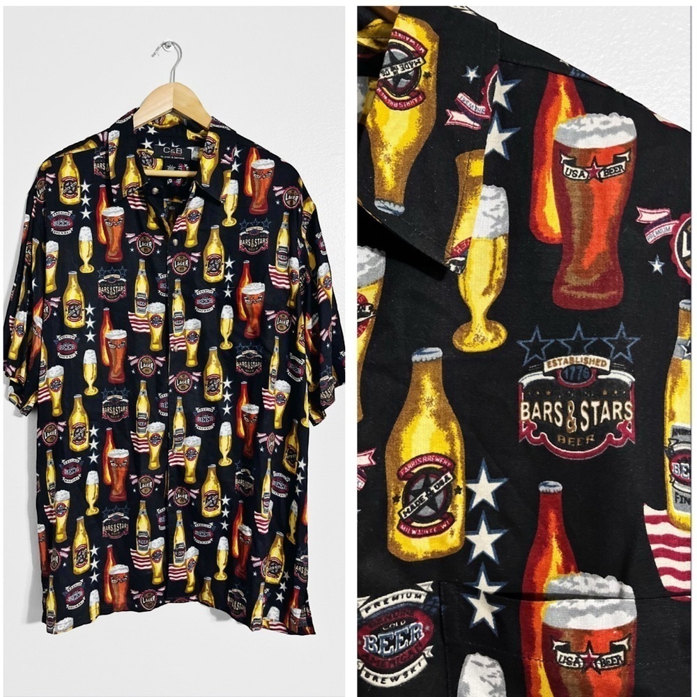 C & B Sport by Croft & Barrow Vintage Beer Novelty Shirt